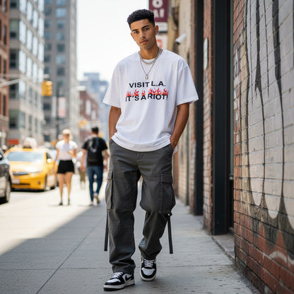 Gallery Dept. "Visit L.A. It's A Riot!" Graphic T-Shirt – White